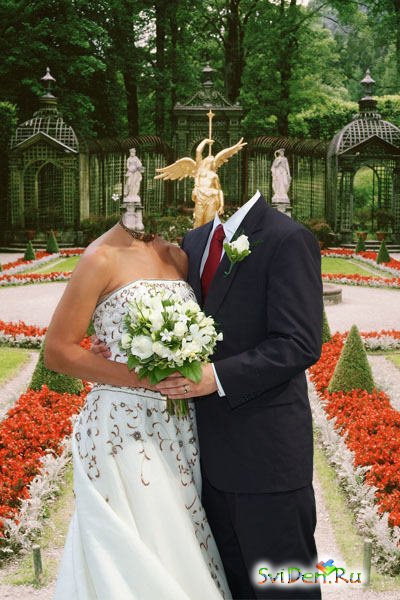 Template for a photomontage - A  newly-married couple (2)