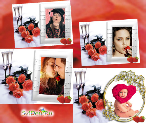 Photoframes - Roses and strawberries