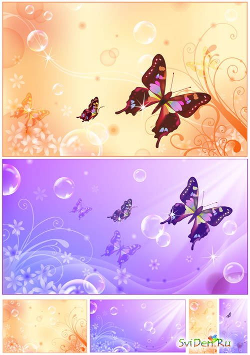 Vector - Butterfly banners