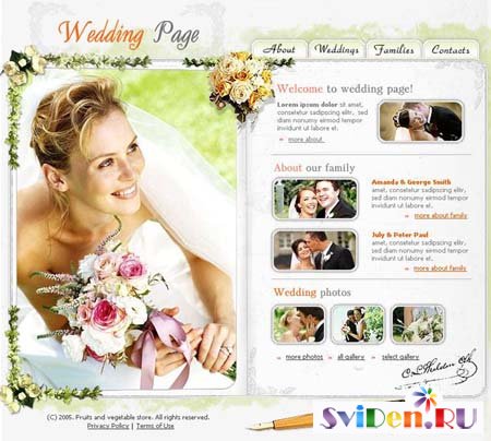 Flash Template for Website - "Wedding Page"