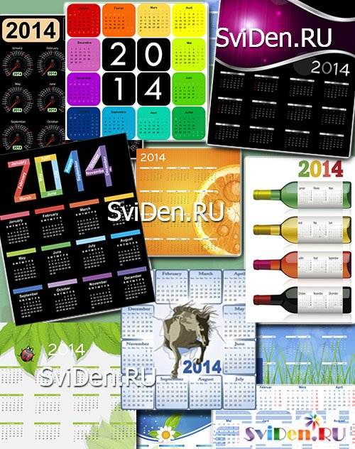   2014 -    - Calendar grid 2014