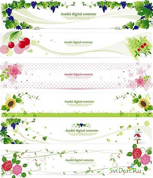 Asadal flower banners  - Vector clipart
