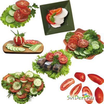 Clipart in PNG  Salads with tomatoes