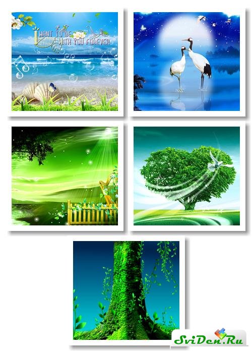 PSD шаблоны для фотошопа, исходники - Природа