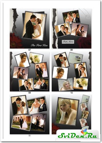 Свадебные шаблоны для фотошопа -  Black-white