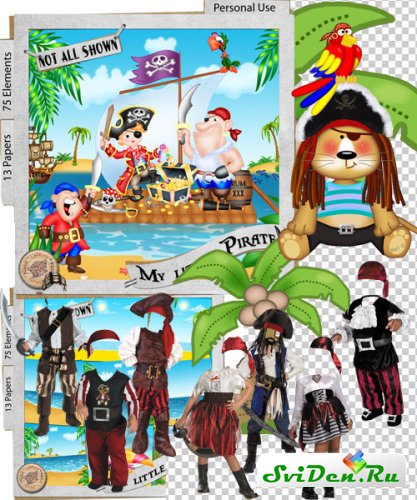 Скрап набор для Фотошопа - Маленькие пираты