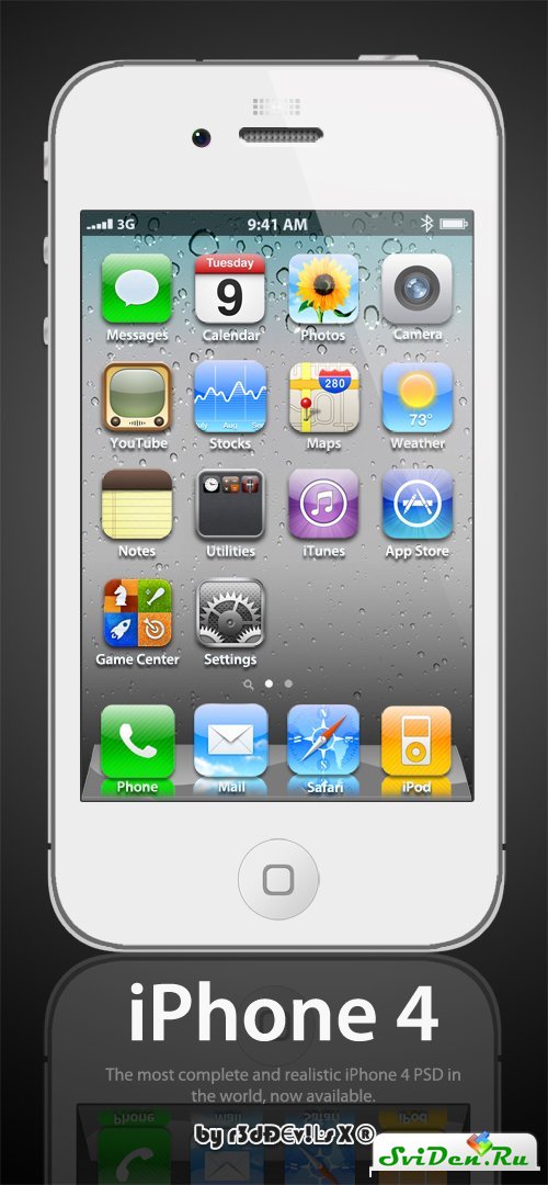 PSD исходник - Apple iPhone 4