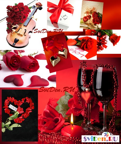 Клипарт - Розы в романтических композициях
