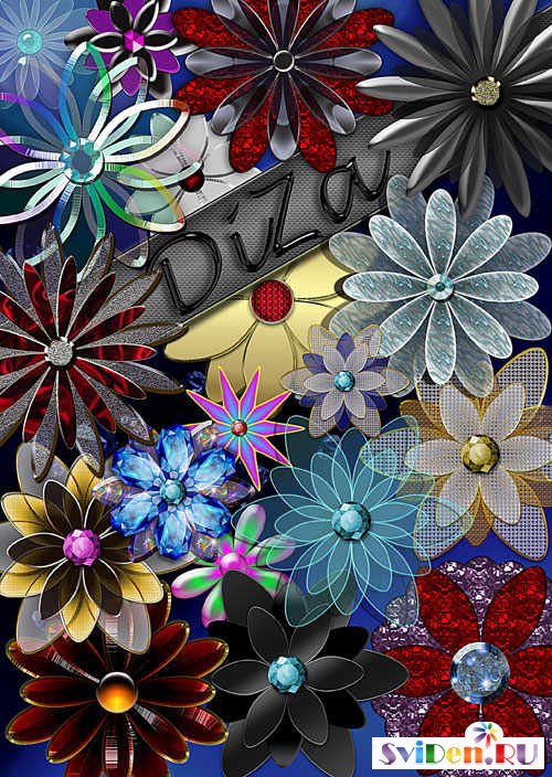 Клипарт Photoshop - Декоративные цветы