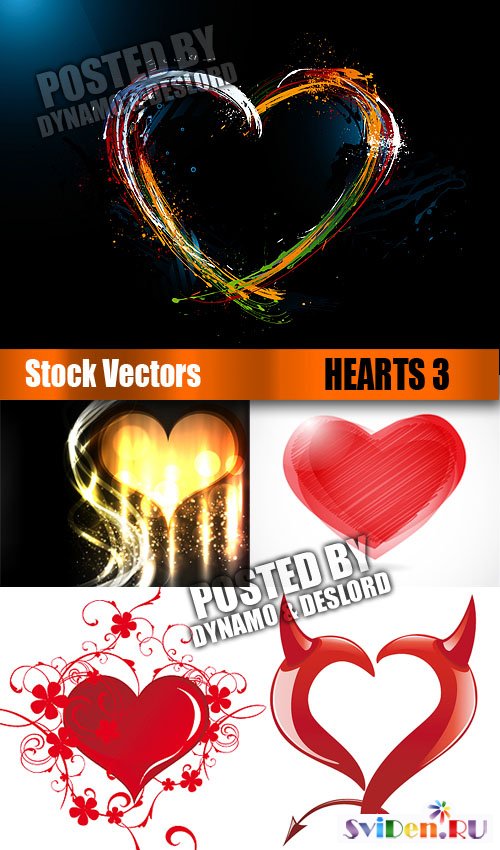 Клипарт векторный - Сердца влюблённых