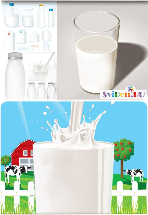 Клипарт векторный - Коровье молоко