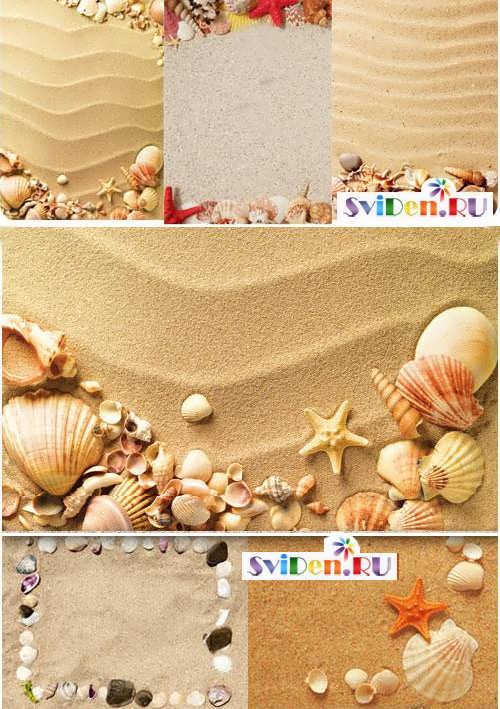 Клипарт - Морской песок и ракушки