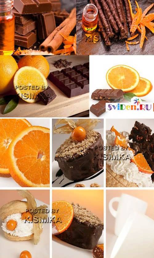 Клипарт Сток фото - Апельсин плюс шоколад