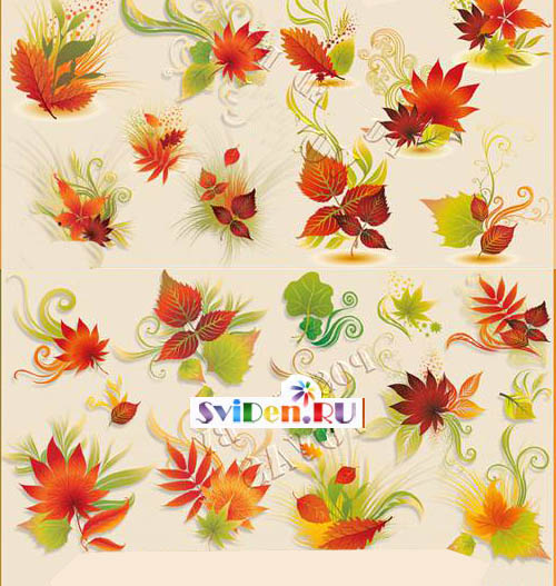 Клипарты Фотошопа - Осенние листья