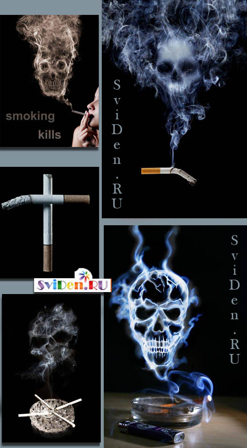 Клипарт растровый - Смертельный дым сигарет