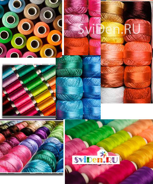 Разноцветные нитки для шитья - Растровый клипарт