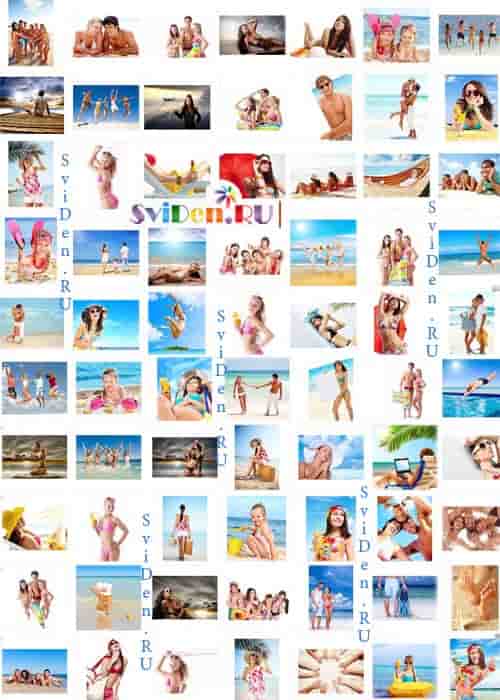 Растровые клипарты - Люди на пляже - Уникальная коллекция