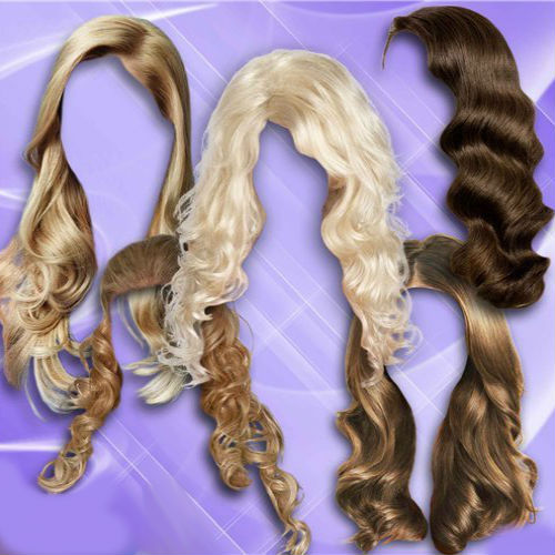 Клипарты Фотошопа - Парики с длинными волосами