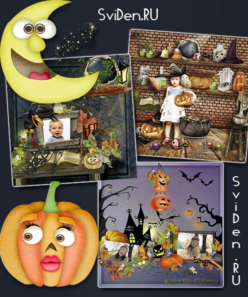 Хэллоуин скрап-наборы - Праздник-загадка | Halloween scraps