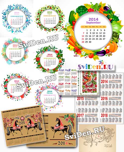 Календарная сетка, сетка календарная 2014